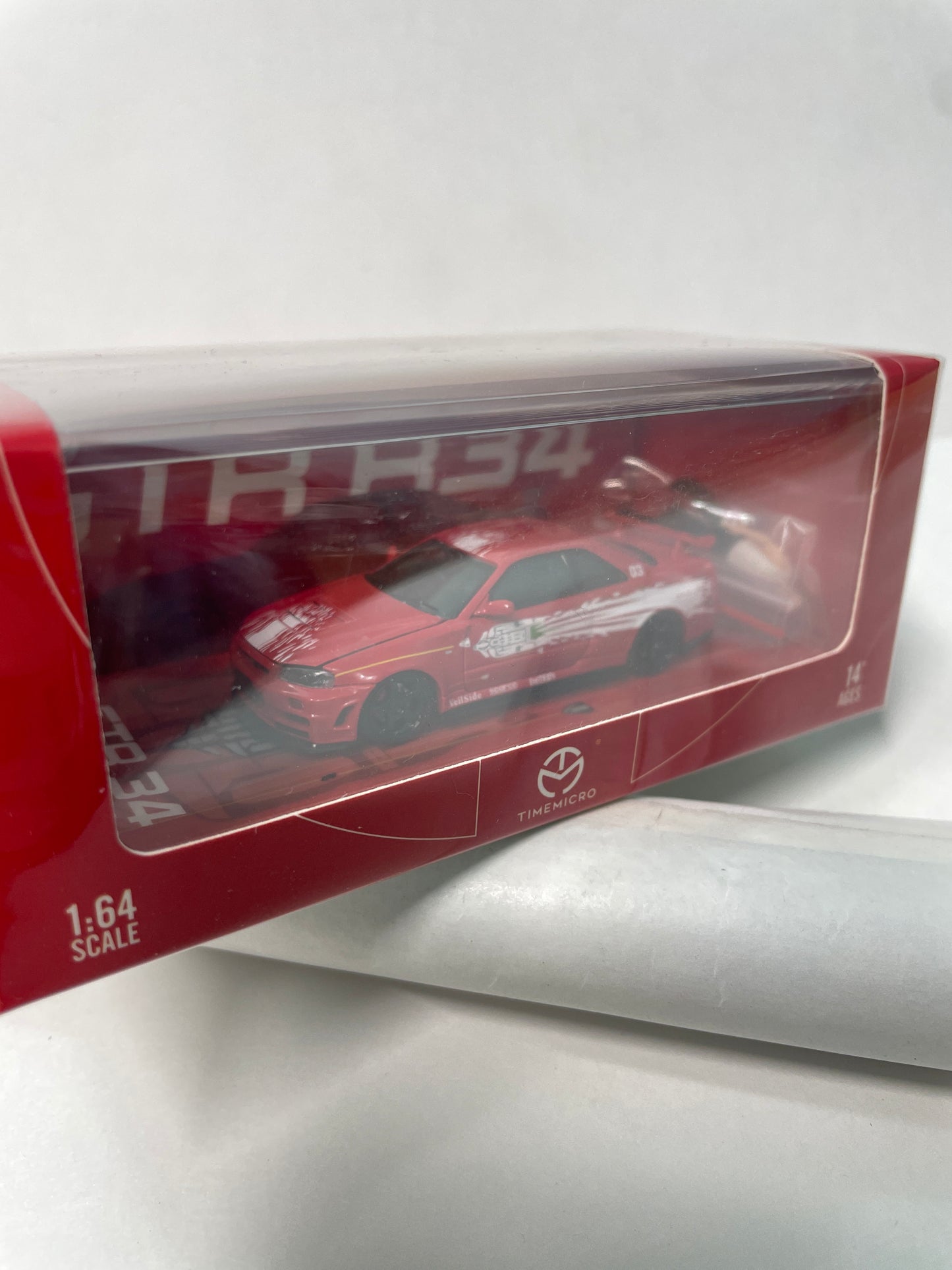 Time Micro 1/64 Nissan GTR R34 Red w/ Figure