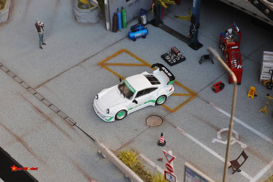 Star Model 1/64 Porsche RWB 964 White w/ Green Rims
