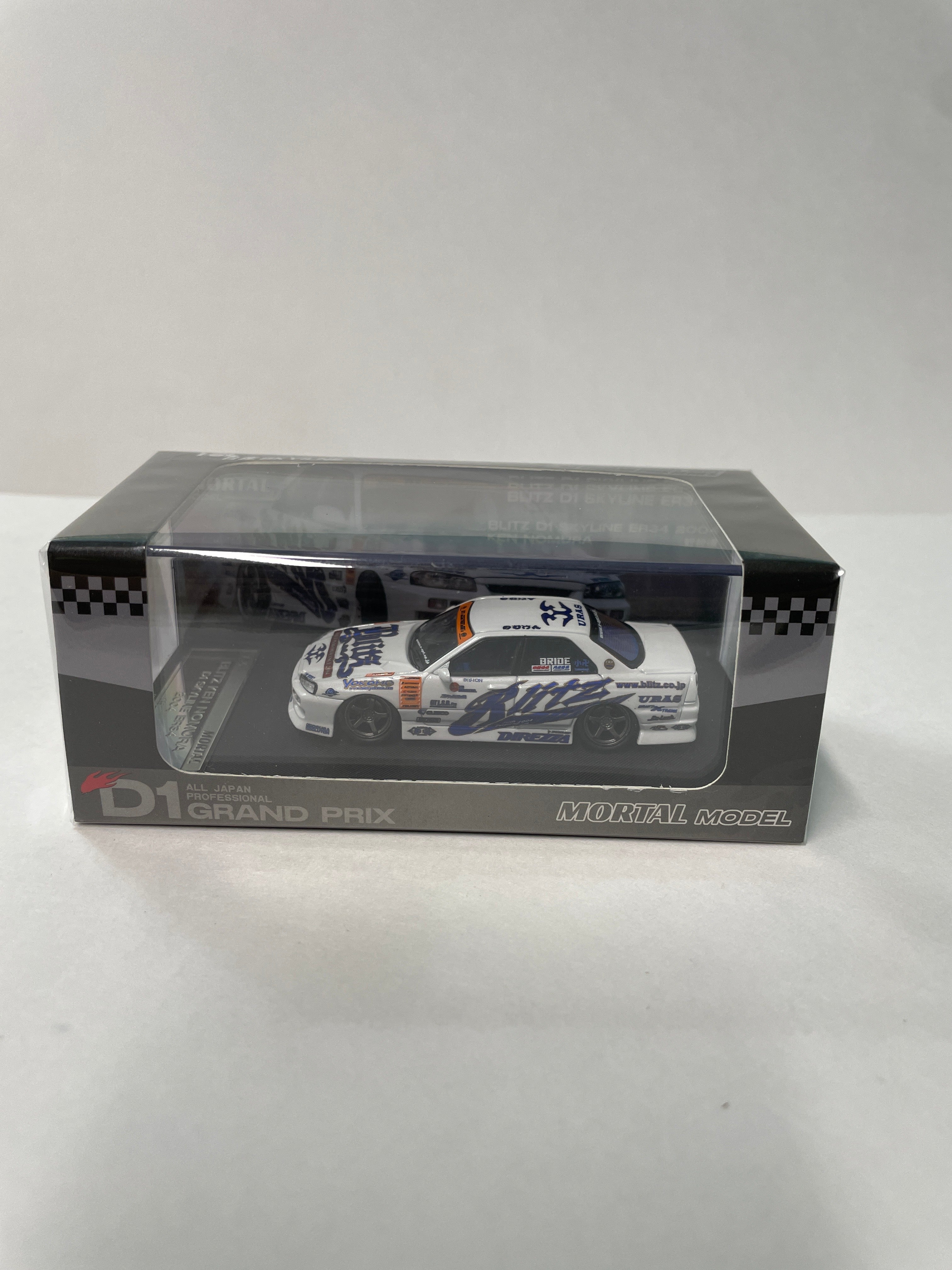 ミニカー Mortal 1/64 Blitz D1 Nissan Skyline ER34 Mortal 1:64 Skyline ER34 25GT-Turbo D1GP BLITZ Diecast Model Car