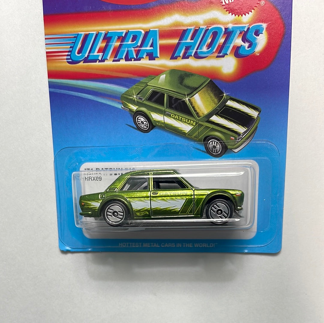Hot Wheels 1/64 Ultra Hots ‘71 Datsun 510 Green - Damaged Card