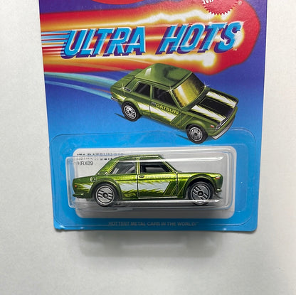 Hot Wheels 1/64 Ultra Hots ‘71 Datsun 510 Green - Damaged Card