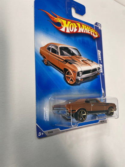 Hot Wheels 1/64 Chevy Nova Brown - Damaged Box