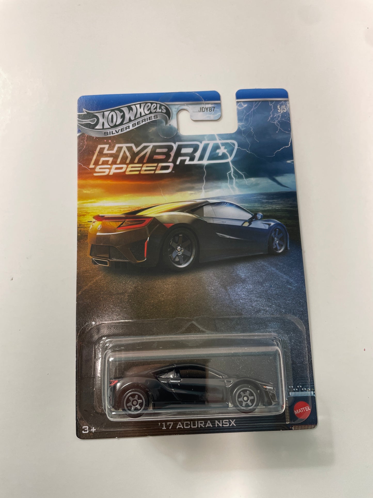 Hot Wheels 1/64 Silver Series Hybrid Speed '17 Acura NSX Black - JCB80 - Damaged Box