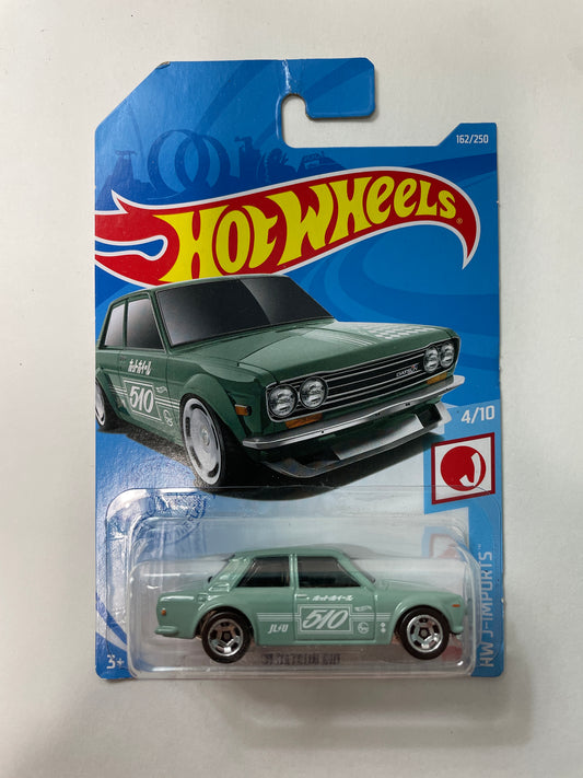 Hot Wheels 1/64 ‘71 Datsun 510 Green - Damaged Card