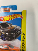 Hot Wheels 1/64 Factory custom Super Treasure Hunt 2008 Mitsubishi Lancer Evolution Orange w/ Gold Wheels- Damaged Card
