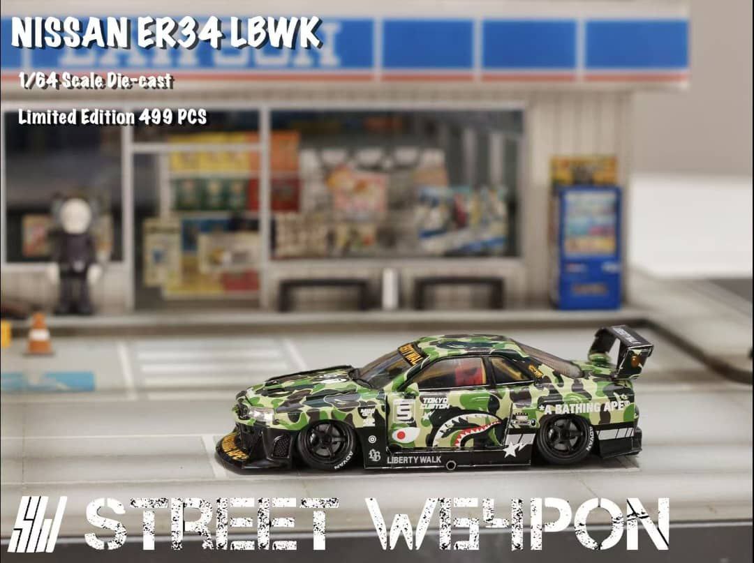 Street Weapon 1/64 Nissan Skyline ER34 LBWK Green