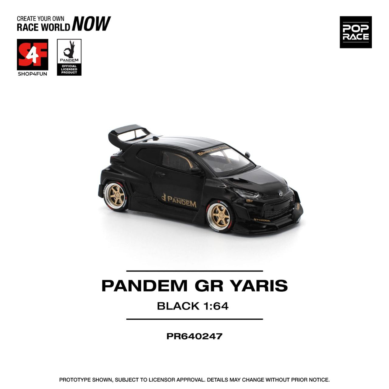 Pop Race 1/64 Philippine Manila Exclusive Pandem GR Toyota Yaris Black