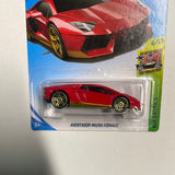 Hot Wheels 1/64 Lamborghini Aventador Miura Homage Red - Damaged Card