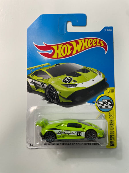 Hot Wheels 1/64 Lamborghin Huracan LP 620-2 Super Trofeo Green - Damaged Card