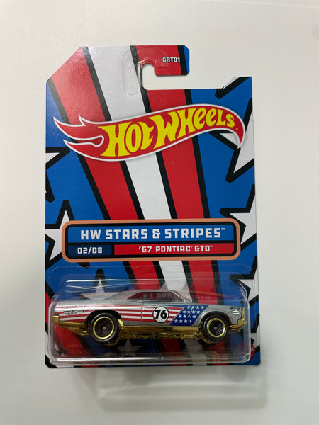 Hot Wheels 1/64 Stars & Stripes ‘67 Pontiac GTO Grey & Red