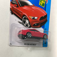 Hot Wheels 1/64 2015 Ford Mustang GT Red Damaged Card