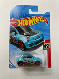 Hot Wheels 1/64 Fiat 500 Blue - Damaged Card