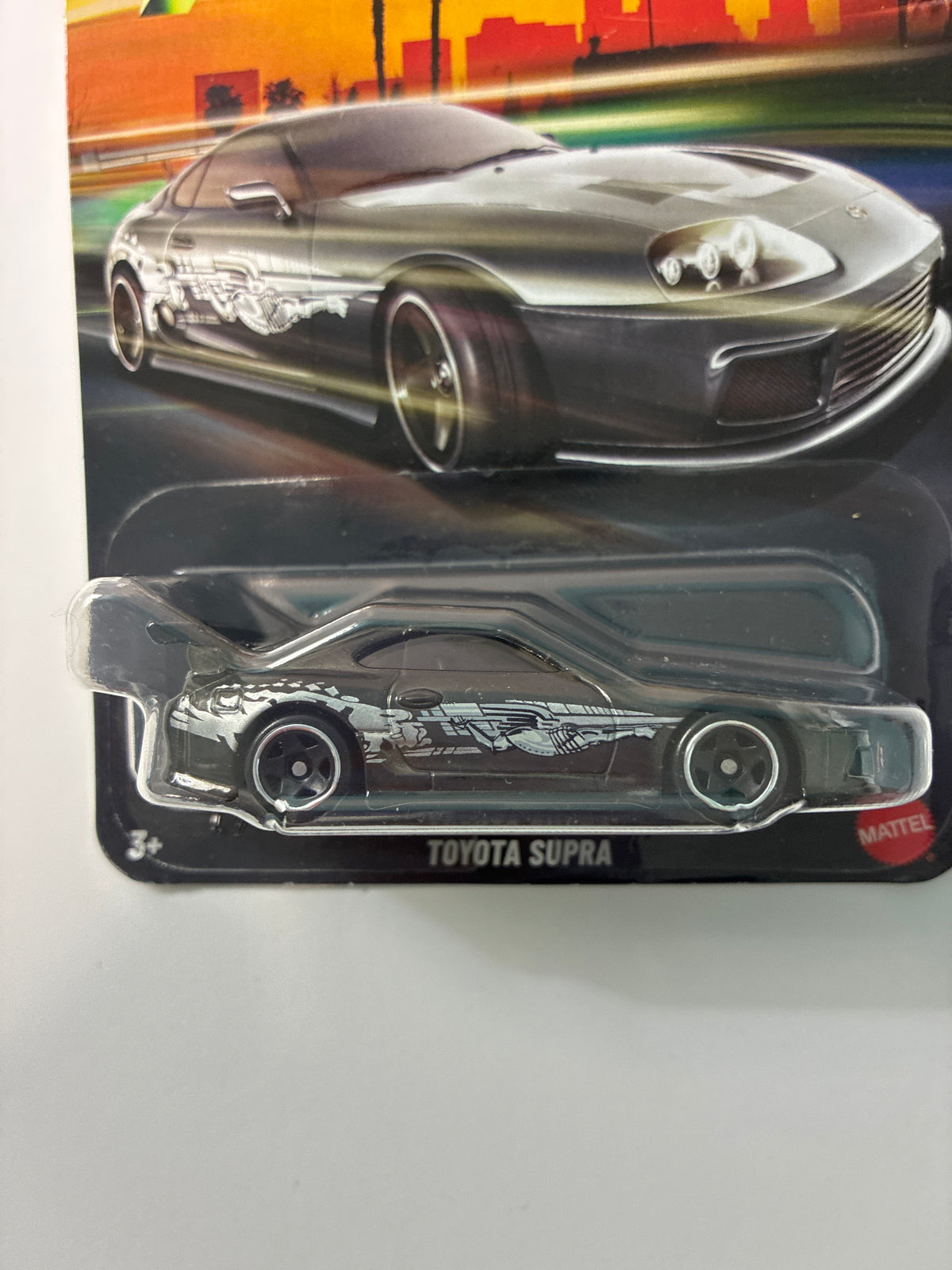 Hot Wheels 1/64 Silver Series Fast & Furious Toyota Supra Black - JKX24 - Damaged Box