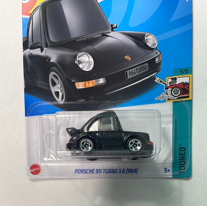 *Japan Card* Hot Wheels 1/64 Porsche 911 Turbo 3.6 (964) Black - Damaged Card