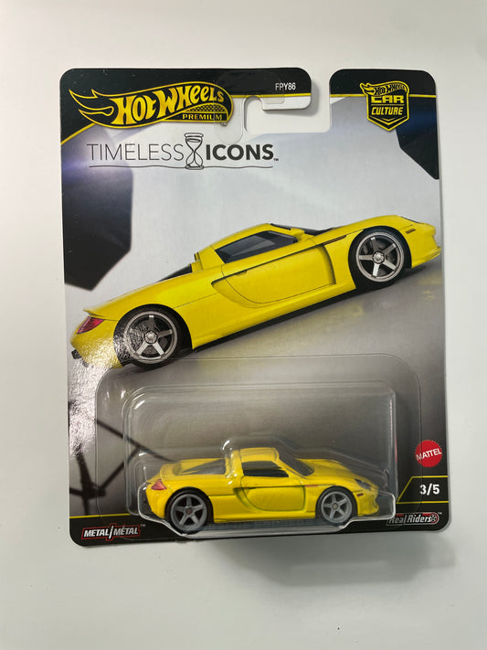 Hot Wheels 1/64 Car Culture Timeless Icons Porsche Carrera GT Yellow - JBK91