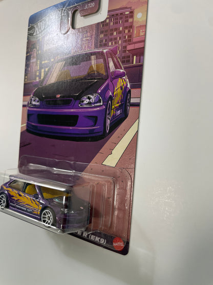 Hot Wheels 1/64 Silver Series Compact Kings '99 Honda Civic Type R (EK9) Purple - JKX57