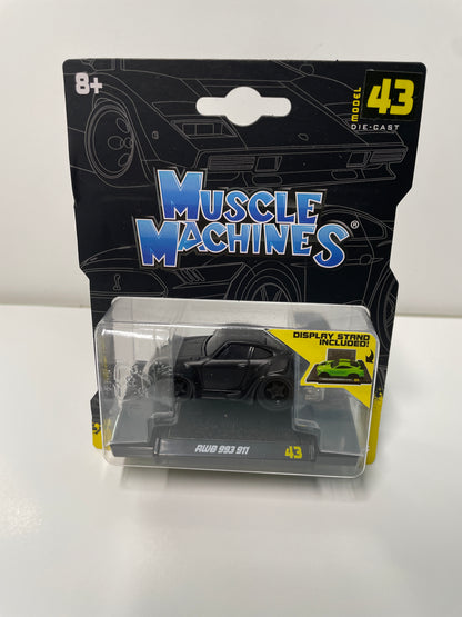 Maisto Muscle Machines 1/64 Porsche RWB 993 911 Black - Damaged Card