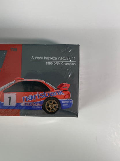Mini GT 1/64 Subaru Impreza WRC97 #1 1999 DRM Champion Red & Blue - MGT01140 - Damaged Box