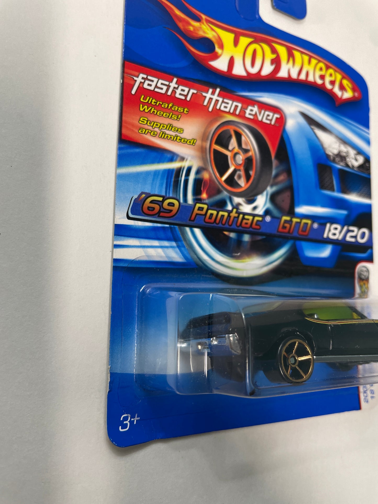 Hot Wheels 1/64 ‘69 Pontiac GTO Black - Damaged Box