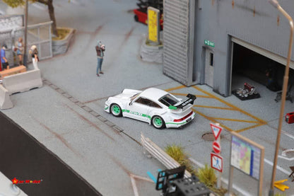 Star Model 1/64 Porsche RWB 964 White w/ Green Rims