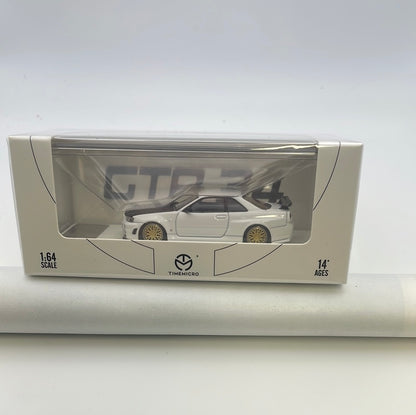 Time Micro 1/64 Nissan Skyline GT-R R34 White