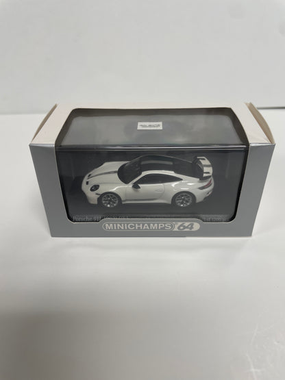 Minichamps 1/64 Porsche 911 (992) GT3 Carrera White Metallic - Damaged Box