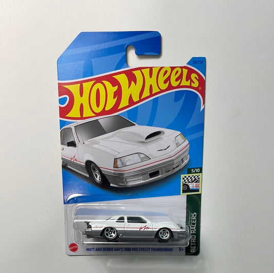 Hot Wheels 1/64 Matt and Debbie Hay’s 1988 Pro Street Thunderbird White