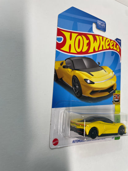Hot Wheels 1/64 Automobili Pininfarina Battista Yellow - Damaged Box