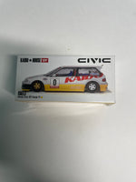 Mini GT x Kaido House 1/64 Honda Civic (EF) Kanjo V1 White & Yellow