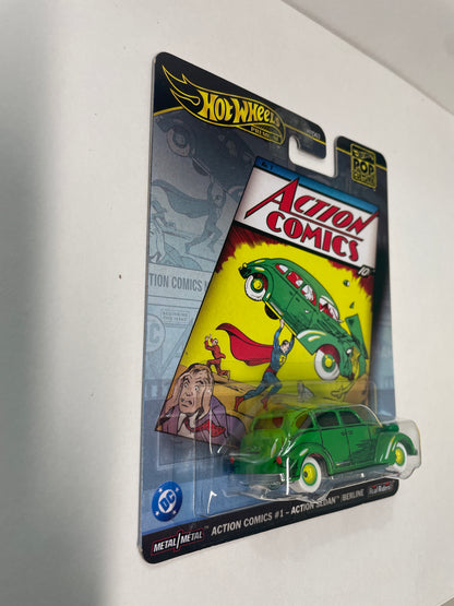Hot Wheels 1/64 Pop Culture Action Comics #1 - Action Sedan/ Berline Green