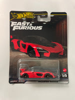 Hot Wheels 1/64 Fast & Furious McLaren Senna Red - Damaged Card