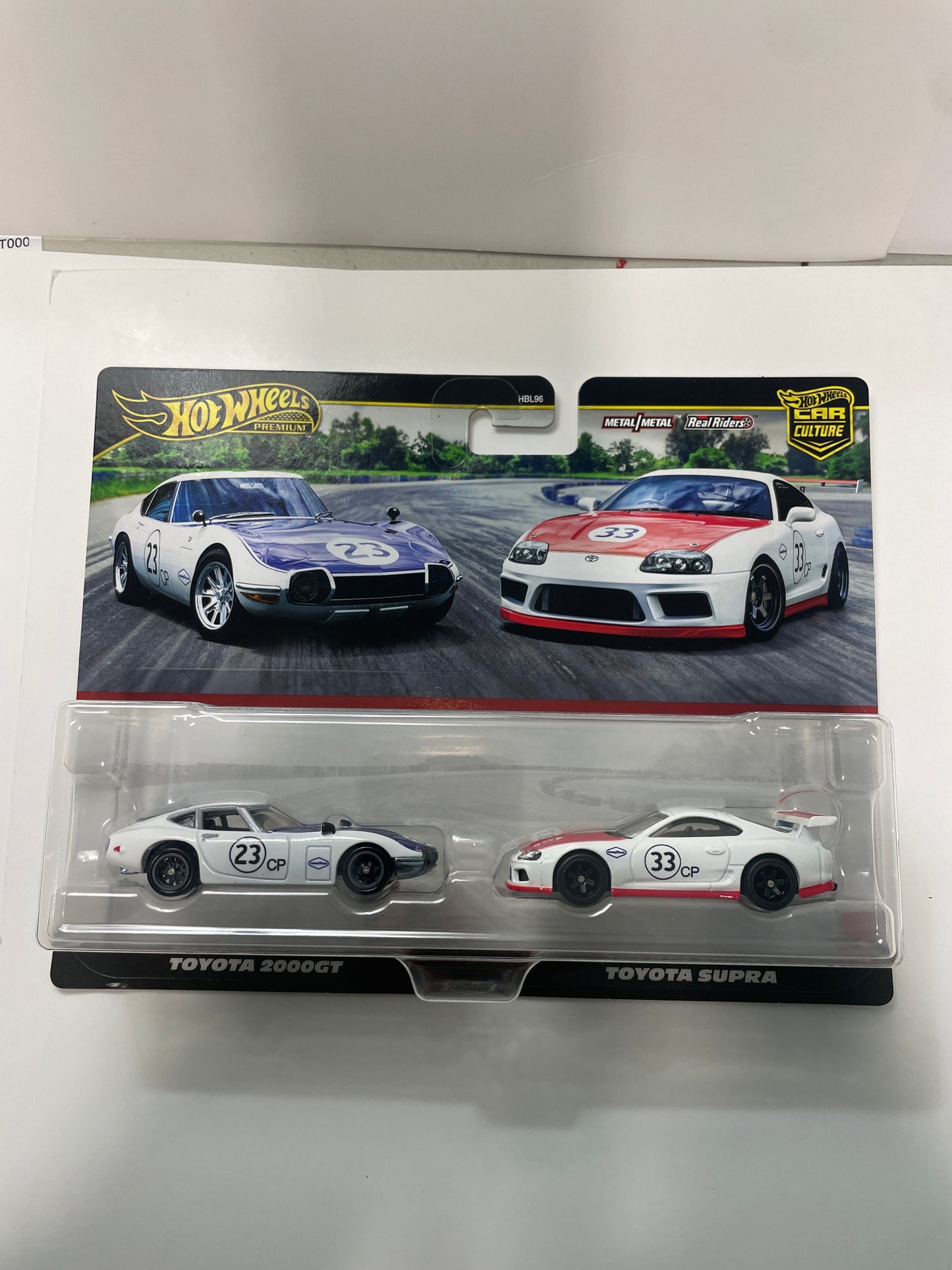 Hot Wheels 1/64 Premium Car Culture 2 Pack Toyota 2000GT & Toyota Supra White - JBL03