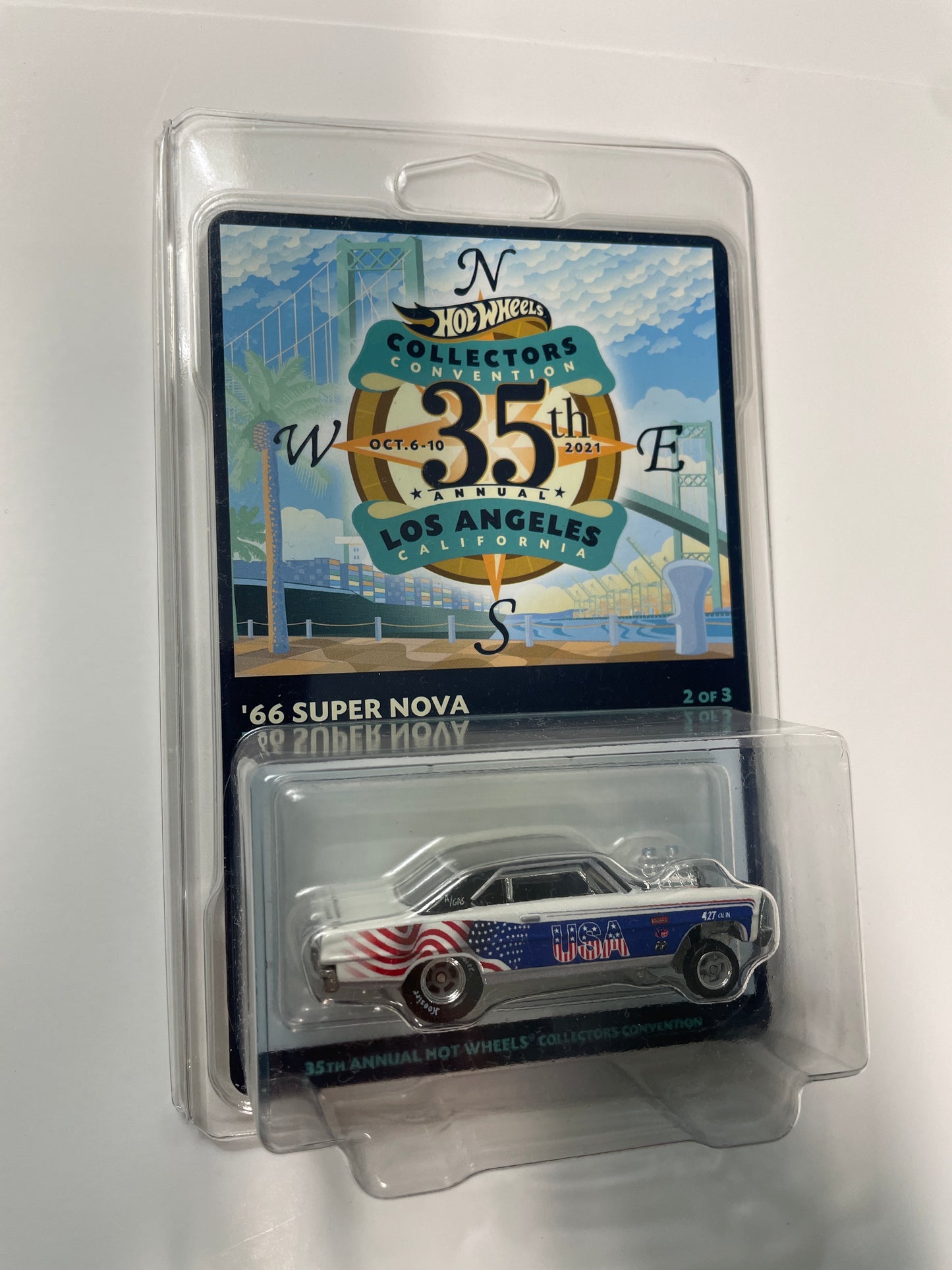 Hot Wheels 1/64 35th Annual Collectors Convention Los Angeles ‘66 Chevy Super Nova White