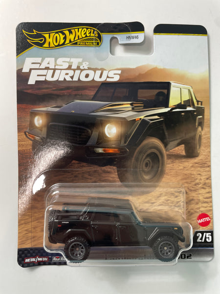 Hot Wheels 1/64 Fast & Furious Mix L Lamborghini LM002 Black - Damaged Card