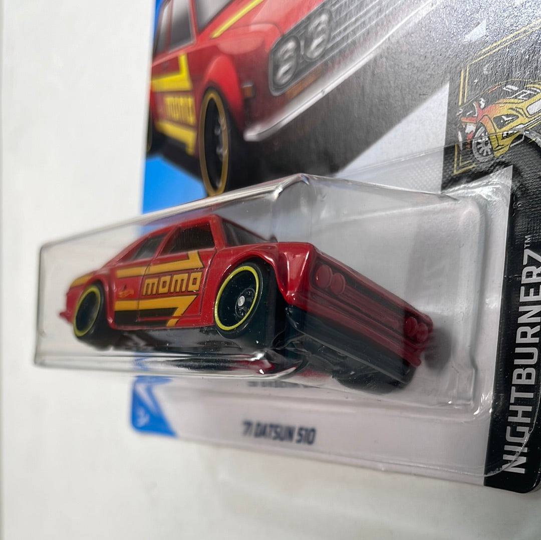 Hot Wheels 1/64 ‘71 Datsun 510 Momo Red - Damaged Box