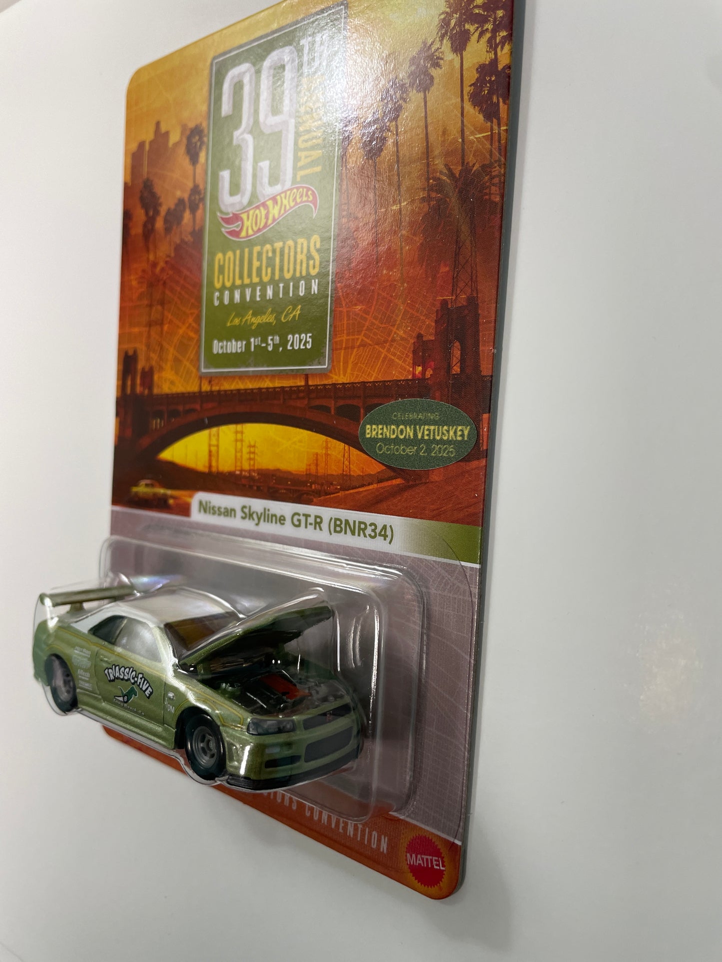Hot Wheels 1/64 39th Annual Collectors Convention Los Angeles Brendon Vetuskey Set #605 Nissan Skyline GT-R BNR34 Green