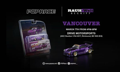 Pop Race 1/64 Porsche RWB 930 Vancouver 2026 Edition Purple Chrome - PRB003
