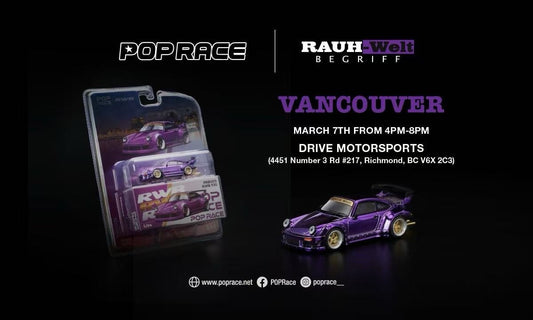 Pop Race 1/64 Porsche RWB 930 Vancouver 2026 Edition Purple Chrome - PRB003