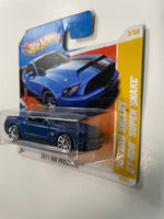 Hot Wheels 1/64 ‘10 Ford Shelby GT-500 Super Snake Short Card Blue - Damaged card