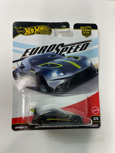 Hot Wheels 1/64 Car Culture Euro Speed Aston Martin Vantage GTE Black - Damaged Box