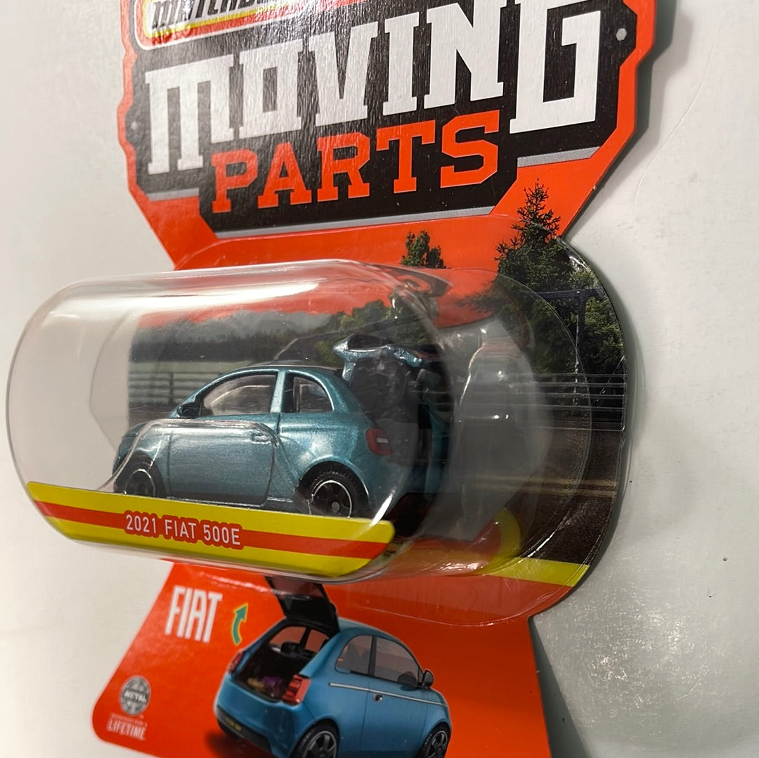 Matchbox 1/64 Moving Parts 2021 Fiat 500E Blue