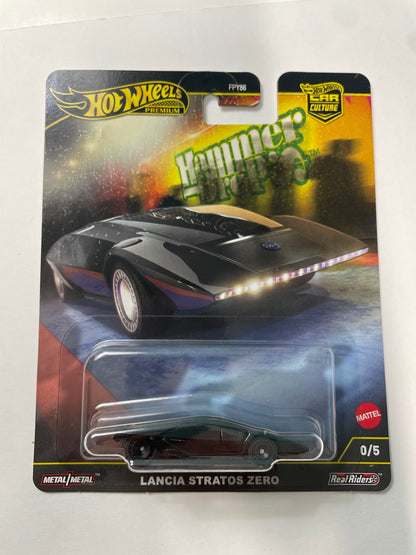 *Chase* Hot Wheels 1/64 Car Culture Hammer Drops Lancia Stratos Zero Black - HRW10 - Damaged Car