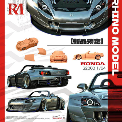 Rhino Model 1/64 Honda S2000 Silver