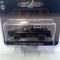 Greenlight 1/64 Black Bandit Collection 1982 Chevrolet K20 Scottsdale  Black