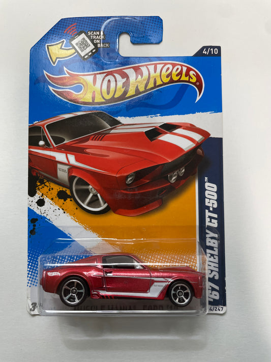 Hot Wheels 1/64 ‘67 Shelby GT-500 Red & White - Damaged Box