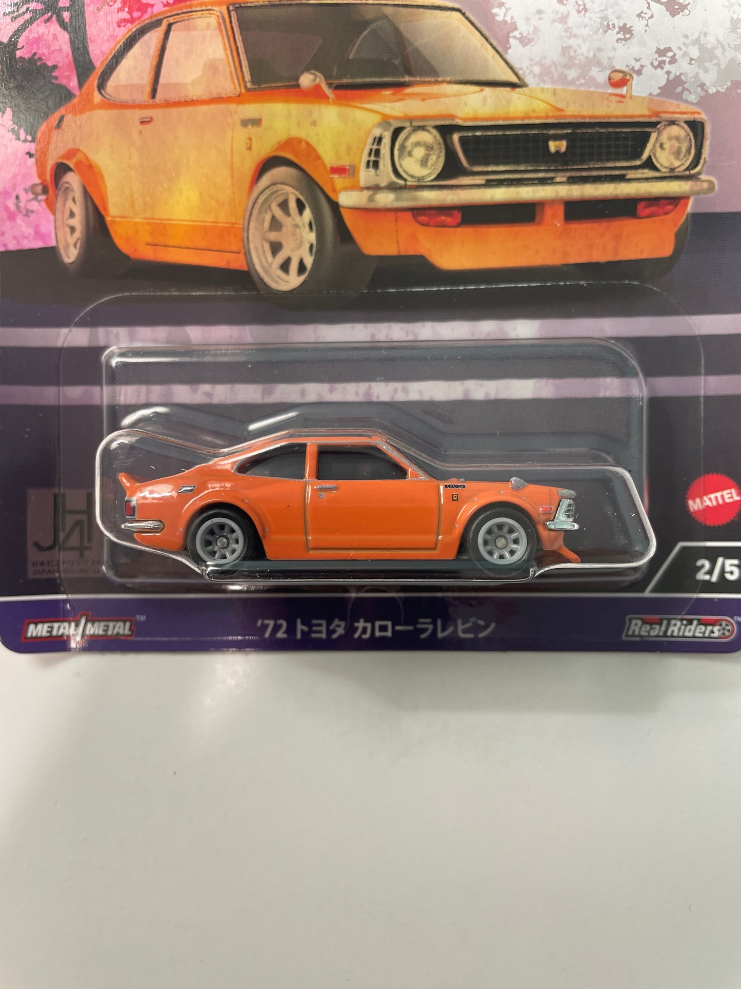 Hot Wheels 1/64 Car Culture Japan Historics 4 ‘72 Toyota Corolla Levin Orange - HRV69 - Damaged Card