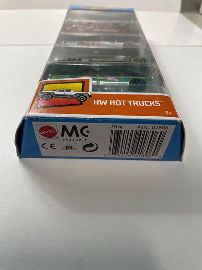 Hot Wheels 1/64 5 Pack Hot Trucks - Damaged Box