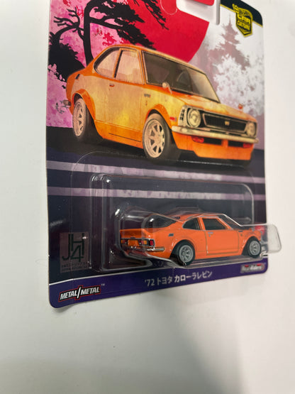 Hot Wheels 1/64 Car Culture Japan Historics 4 ‘72 Toyota Corolla Levin Orange - HRV69 - Damaged Card