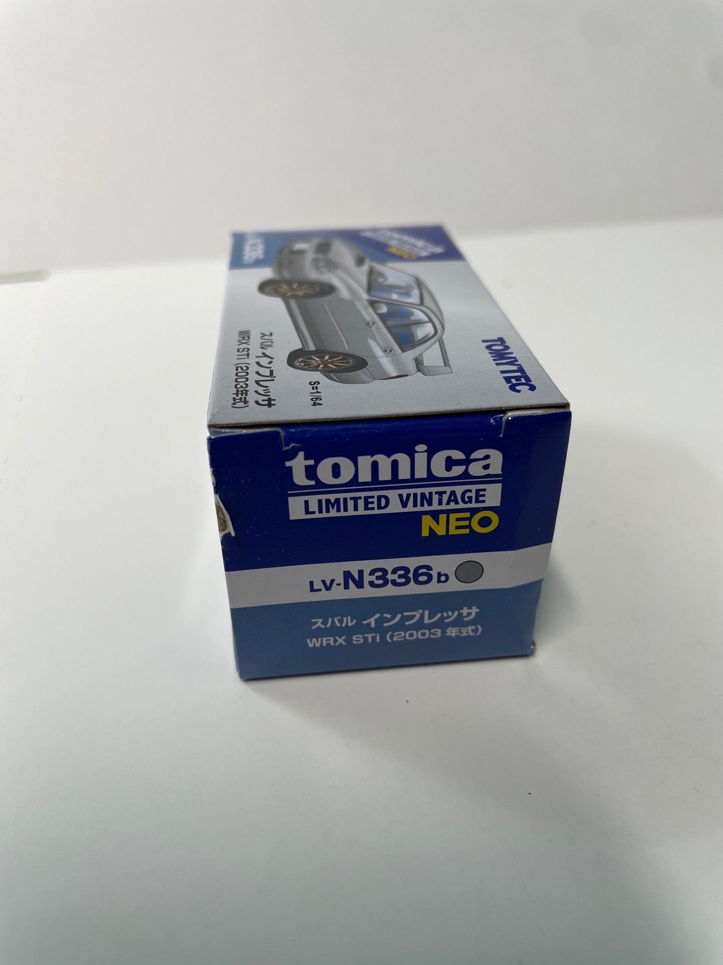 Tomica Limited Vintage Neo 1/64 LV-N336b Subaru Impreza WRX STI 2003 Silver - Damaged Box