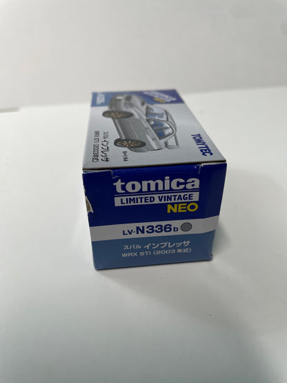 Tomica Limited Vintage Neo 1/64 LV-N336b Subaru Impreza WRX STI 2003 Silver - Damaged Box